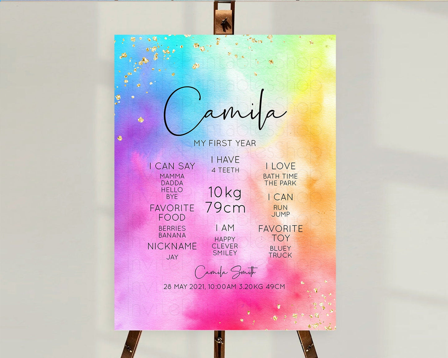 Tie Dye Milestone Board Rainbow First Birthday Milestone Poster Pastel Milestone Colorful Milestone Board Pastel Rainbow Birthday D10456