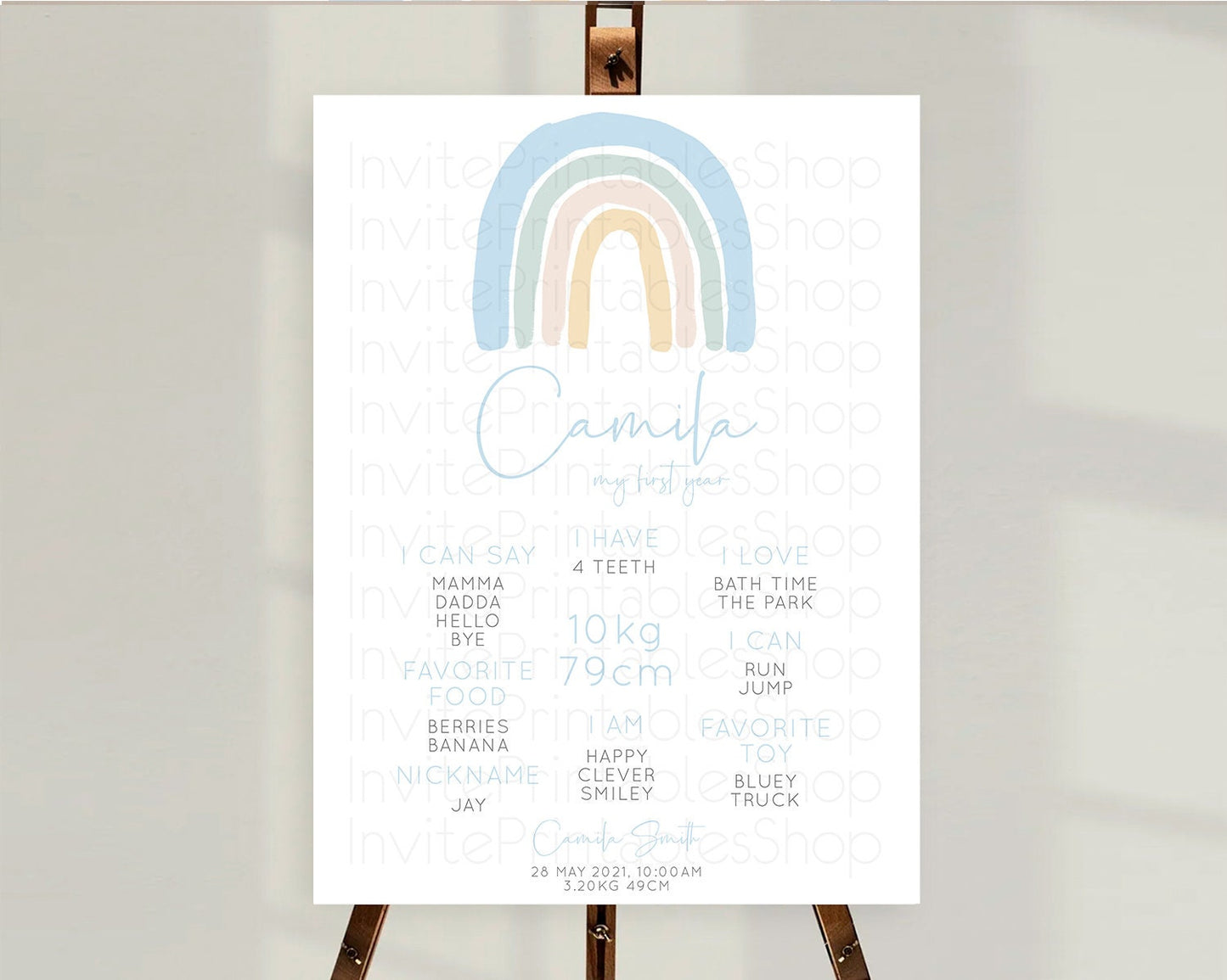 Pastel Rainbow First Birthday Milestone Poster Boho Rainbow Milestone Board Rainbow Milestone Pastel Milestone Rainbow 1st Birthday D10200