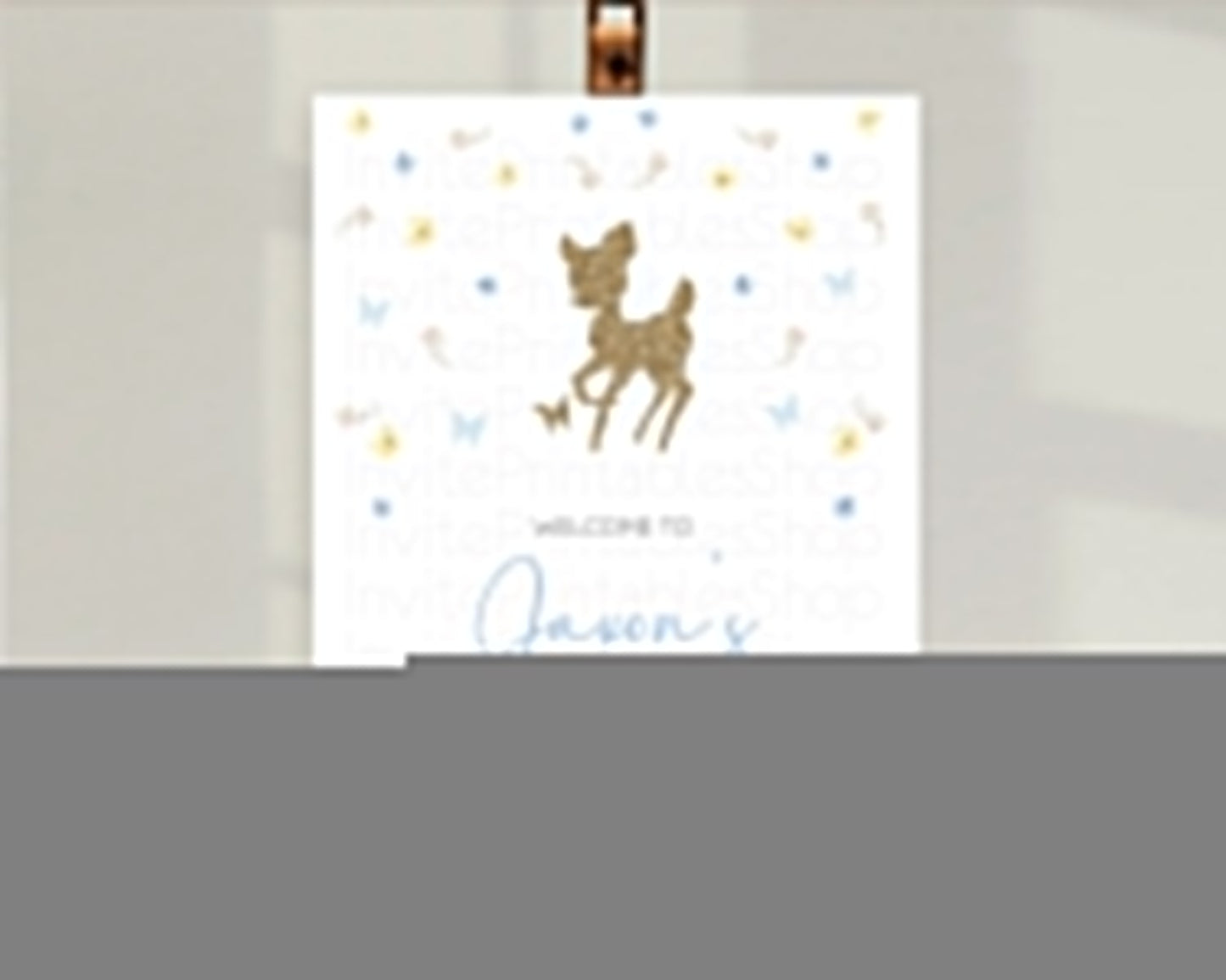 Fawn Welcome Sign Deer Welcome Board Floral Deer Welcome Poster Enchanted Forest Butterfly Pastel Floral First Birthday Welcome Sign D10360