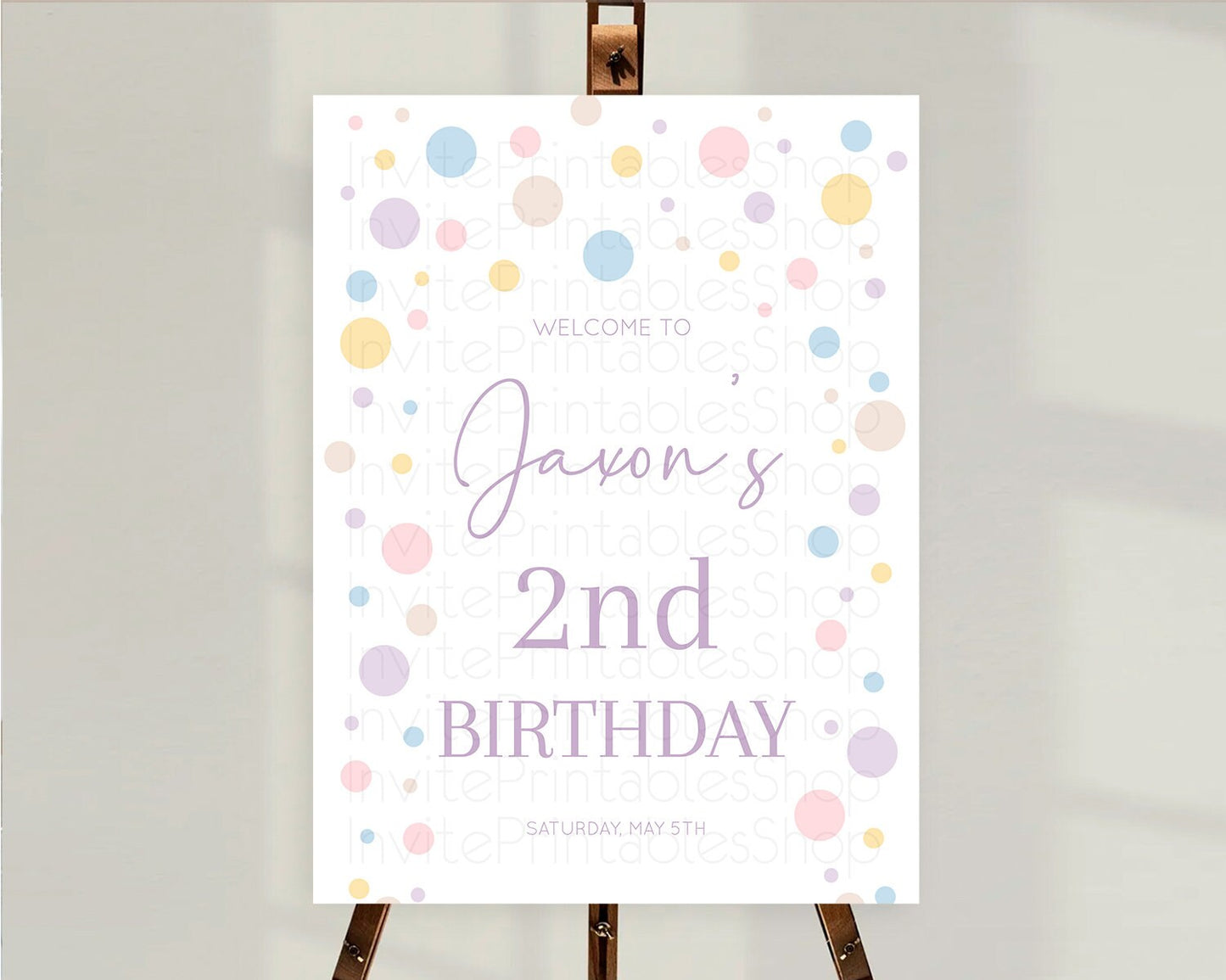 Rainbow Welcome Sign Pastel Welcome Board Pastel Rainbow Confetti Welcome Sign Colorful Bubbles Pastel First Birthday Welcome Sign D10759