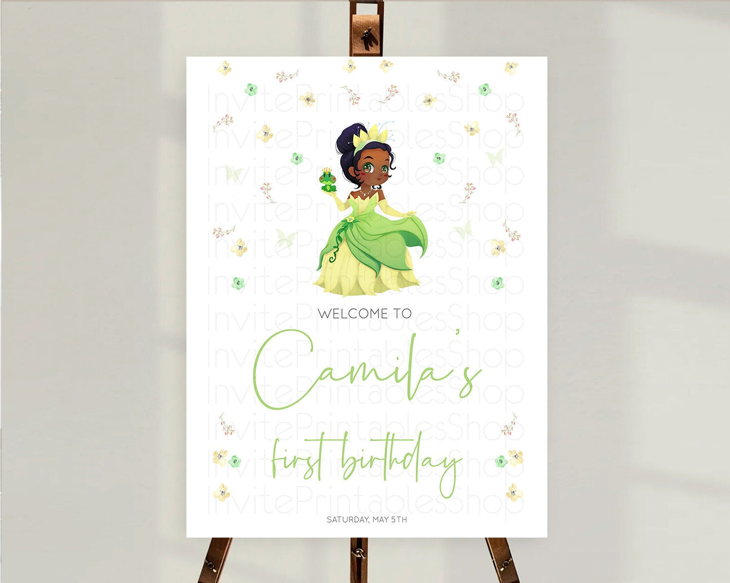 Princess Birthday Welcome Sign Castle Welcome Board Secret Garden Enchanted Castle Pastel Floral Garden First Birthday Welcome Sign D10348