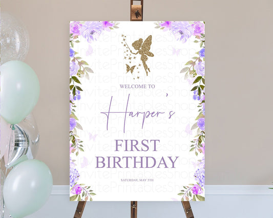 Editable Fairy Welcome Sign Fairy Welcome Board Enchanted Garden Pastel Flor