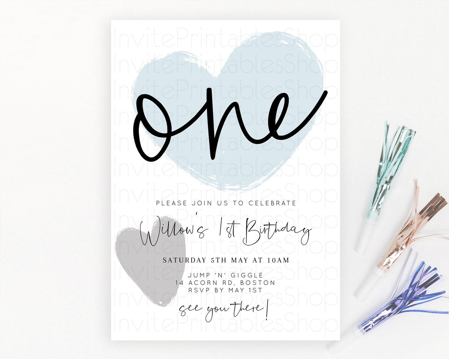 Minimalist Birthday Invitation White Black Invitation Minimalist Pastel Invitation Plain Invites Modern Simple 1st First Birthday D11012