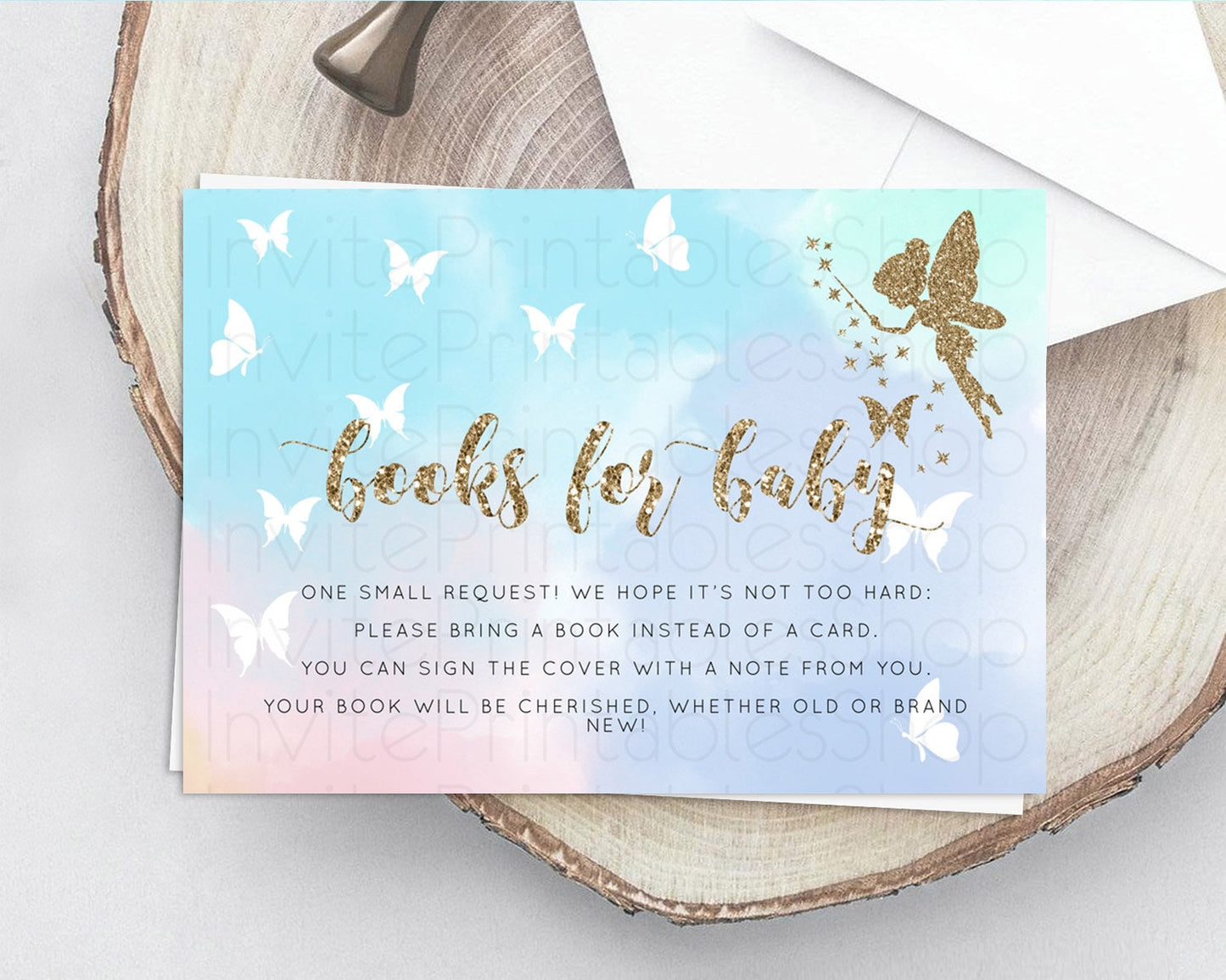 Fairy Books For Baby Card Fairy Book Insert Enchanted Garden Fairy Book Card Pastel Floral Butterfly Cards Secret Garden Book Poem D10894