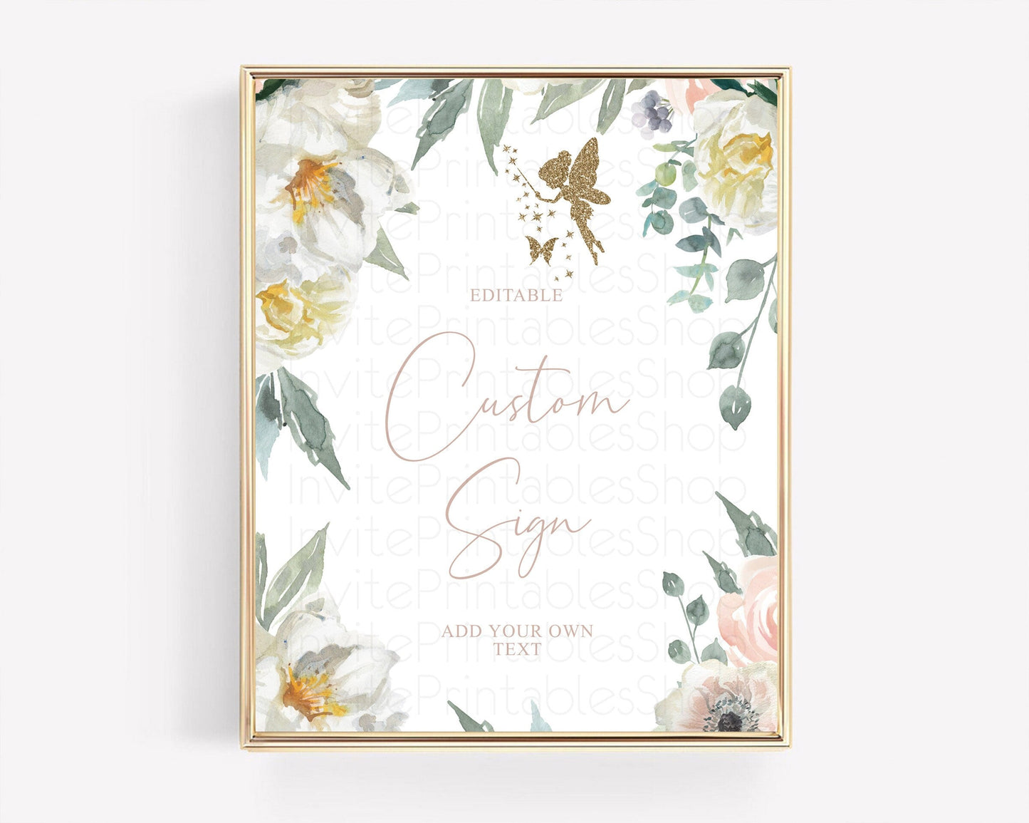 Fairy Sign Enchanted Garden Table Sign Decor Pastel Floral Butterfly Party Secret Garden Birthday Baptism Baby Shower Bridal Shower D10800
