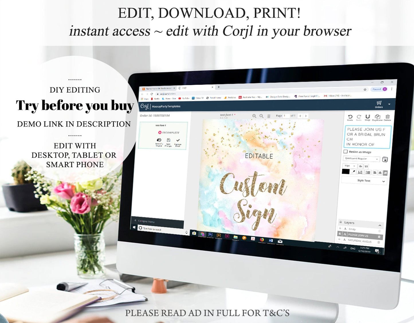 Pastel Rainbow Sign Cards Gifts Sign Table Signs Diaper Sign Books Sign Food Sign Custom Sign Glitter Wedding Birthday Baby Shower 8x10 G566