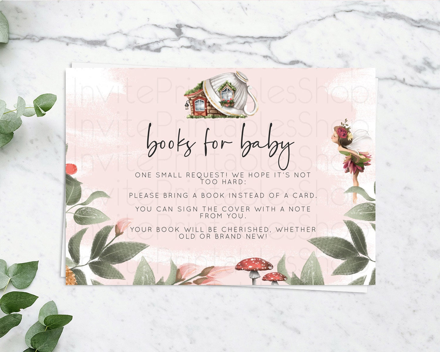 Fairy Books For Baby Card Fairy Book Insert Enchanted Garden Fairy Book Card Pastel Floral Butterfly Cards Secret Garden Book Poem D10563