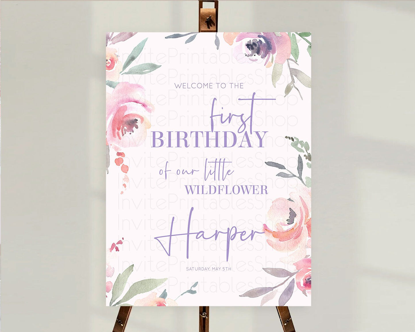 Secret Garden Welcome Sign Wildflower Welcome Board Pastel Flower Garden Welcome Poster Boho Wildflower First Birthday Welcome Sign D10198