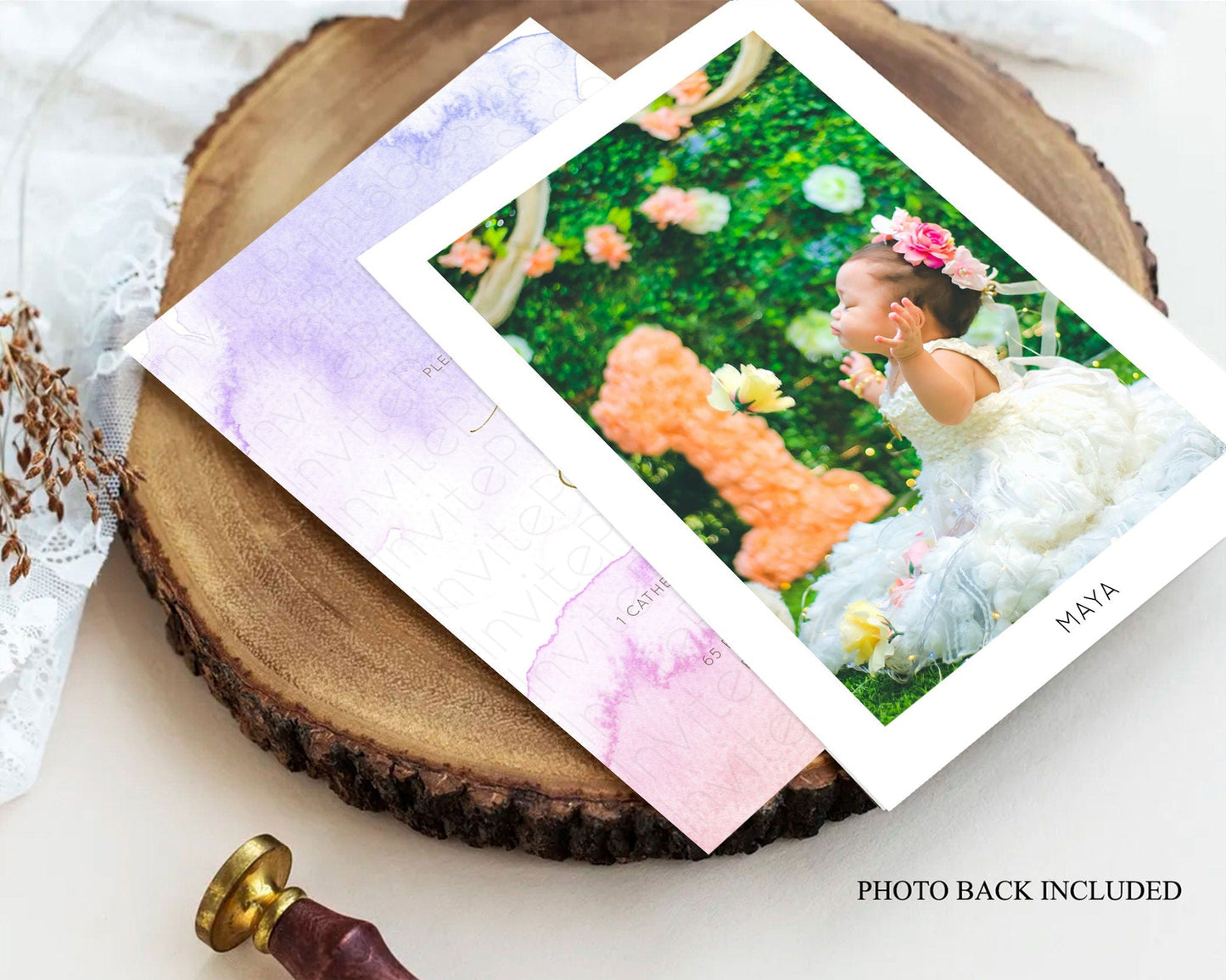 Pastel Baptism Invitation Pastel Colors Watercolor Baptism 1st Birthday Party Gold Ombre Pastel Rainbow Christening Holy Communion D10215