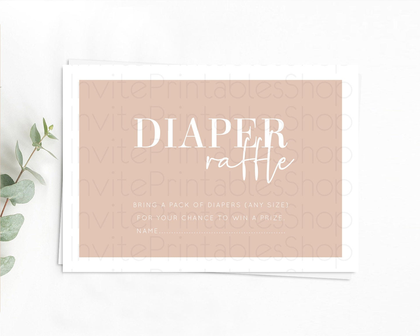 Orange Diaper Raffle Card Plain Orange Diaper Insert Minimalist Pastel Orange Diaper Ticket Modern Simple Baby Shower Raffle Game D10938