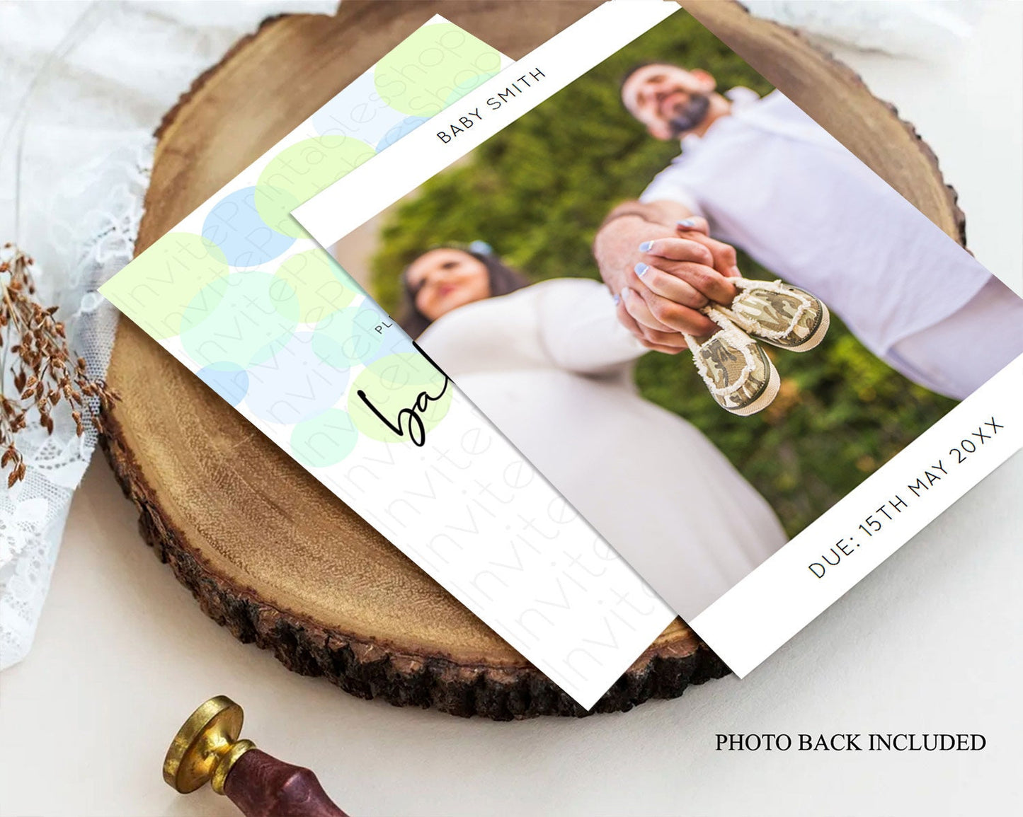 Confetti Baby Shower Invitation, Pastel Rainbow Theme Colorful Sprinkles, Bubbles - Light Blue, Lime Green, Blue Grey POP Invitation D10227