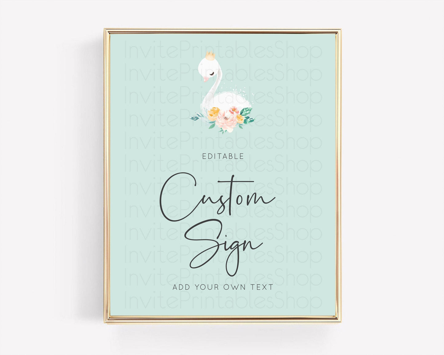 Swan Table Sign Decor Swan Princess Ballet Party Enchanted Swan Lake Secret Garden Pastel Floral 1st Birthday Baptism Baby Shower D10905