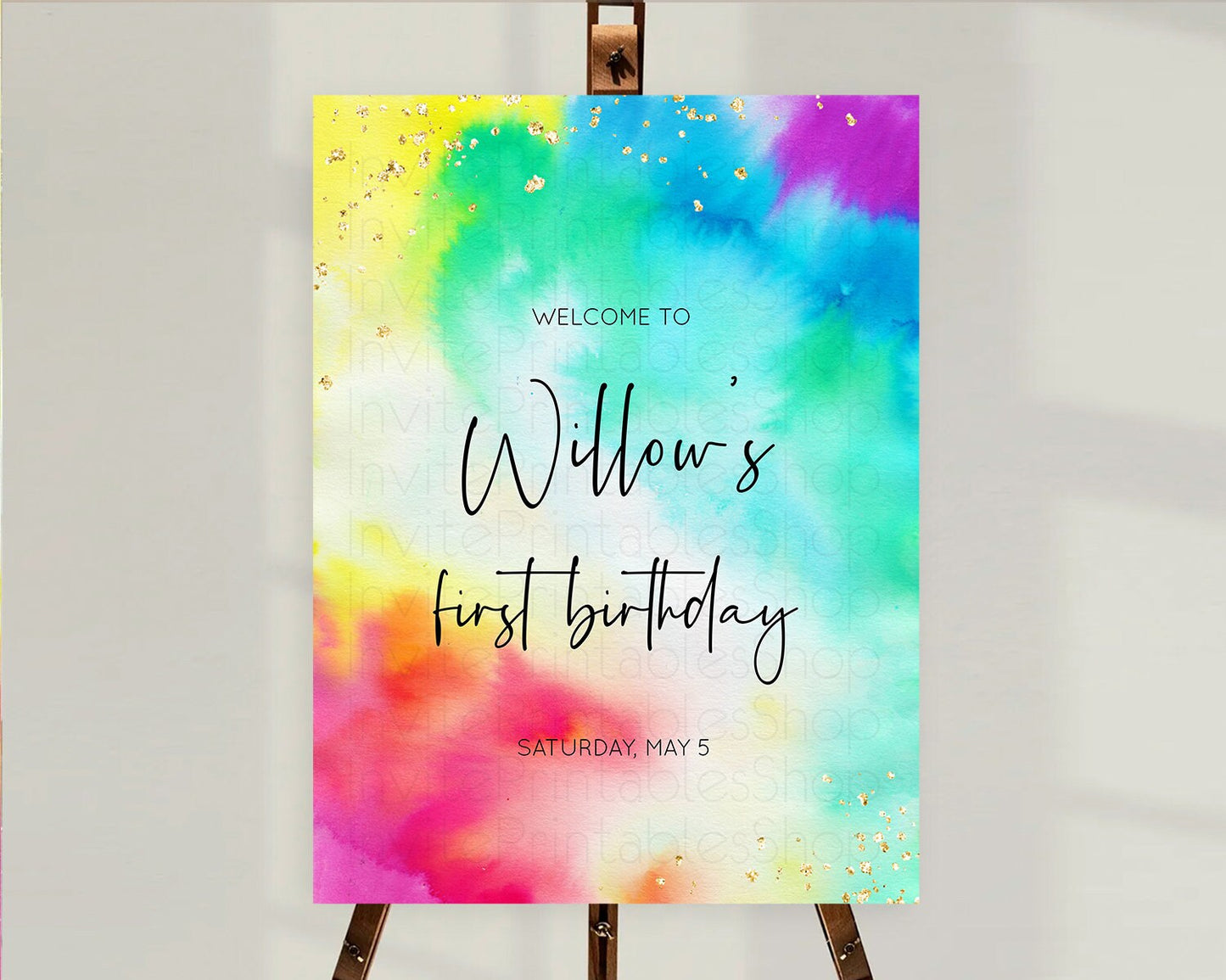 Tie Dye Welcome Board Rainbow Tie Dye Welcome Sign Pastel Welcome Poster Colorful Pastel Welcome Rainbow First Birthday Welcome Sign D10462