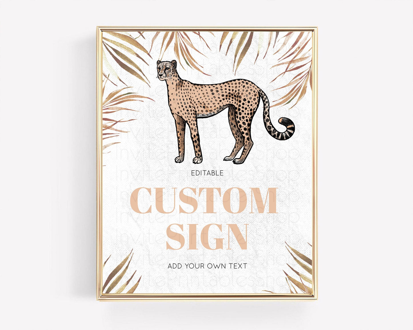 Cheetah Sign Cheetah Party Sign Template Safari Adventure Table Sign Decor Cheetah Minimal Theme 1st Birthday Baptism Baby Shower D10291