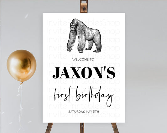 Editable Gorilla Welcome Sign Gorilla Welcome Board Gorilla Party Welcome Po