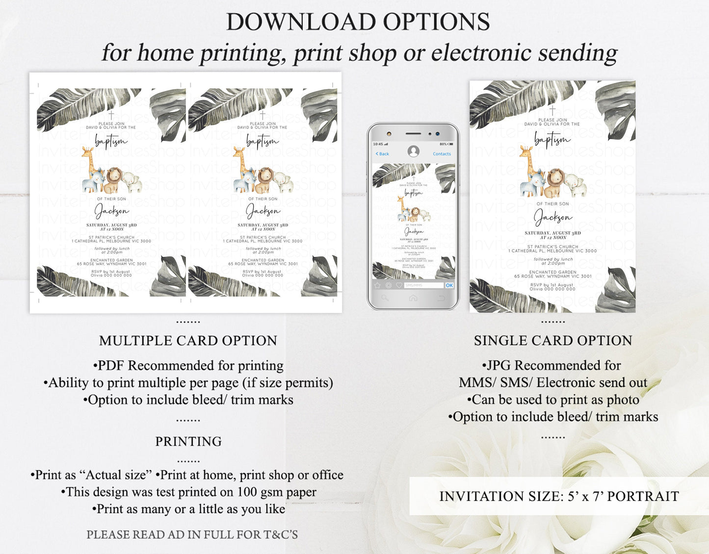 Baptism Invitation Christening Invitation Holy Communion Invite