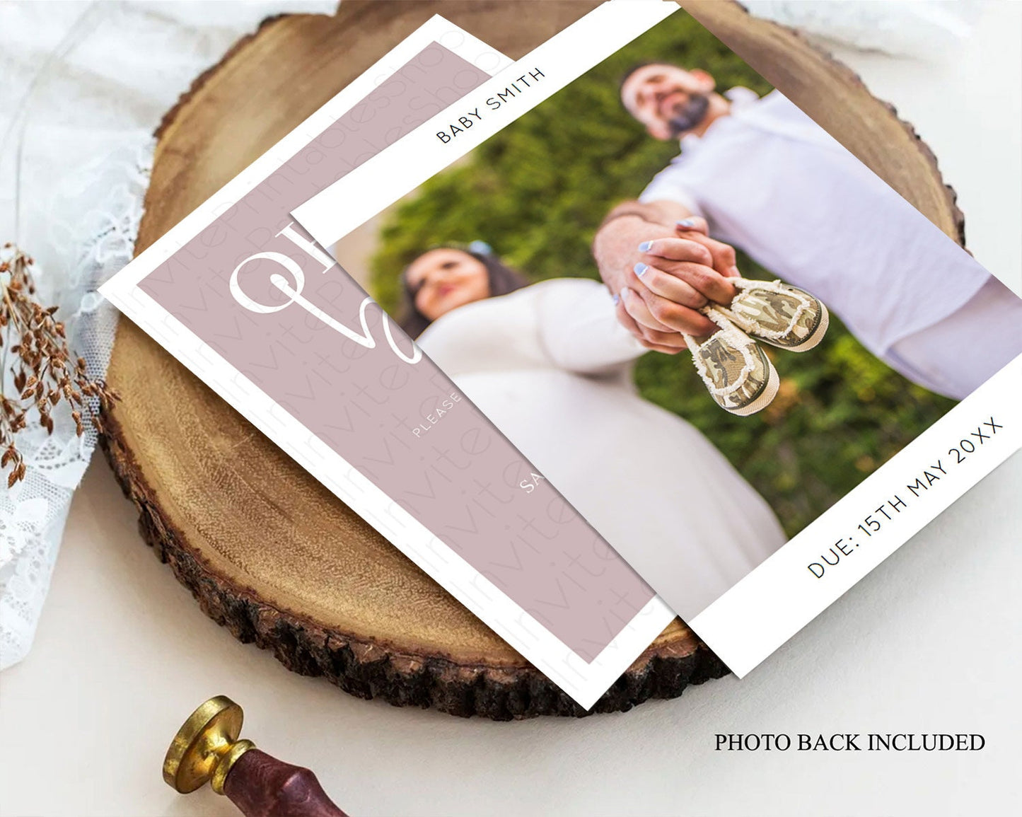 Pink Baby Shower Invitation: Modern Pastel Pink Minimalist Design Invitation for a Simple, Contemporary Baby Shower Celebration D10936