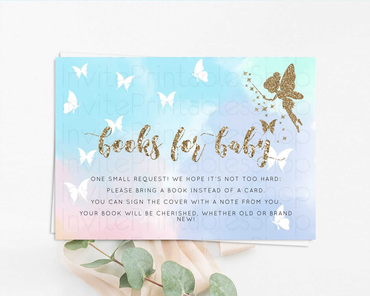 Fairy Books For Baby Card Fairy Book Insert Enchanted Garden Fairy Book Card Pastel Floral Butterfly Cards Secret Garden Book Poem D10894