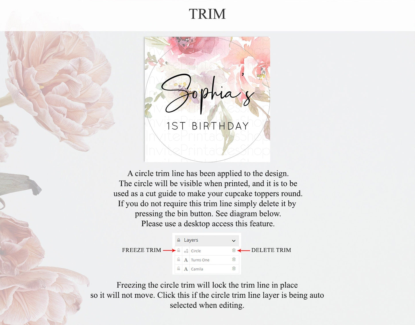 Secret Garden Cupcake Toppers Wildflower Cupcake Toppers Pastel Flowers Cupcake Toppers Enchanted Garden Boho Floral First Birthday D10243