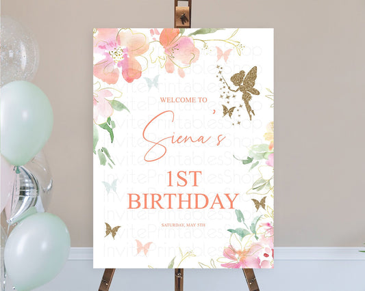 Editable Fairy Welcome Sign Fairy Welcome Board Enchanted Garden Pastel Flor