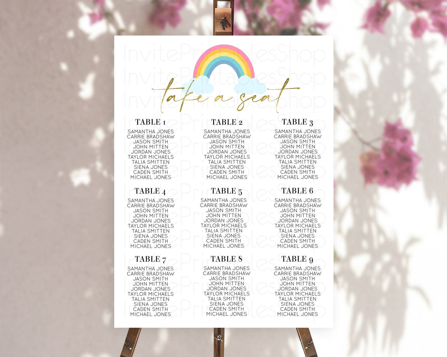 Pastel Rainbow Seating Chart Boho Rainbow Seating Chart Rainbow Seating Chart Pastel Seating Chart Boho Rainbow Seating Sign D10123