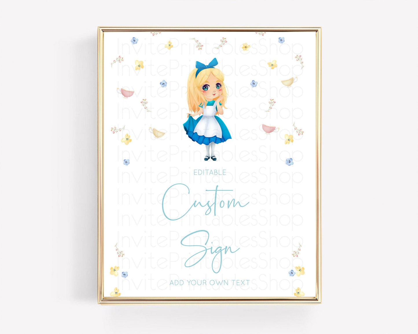 Princess Party Table Sign Decor Secret Garden Enchanted Castle Pastel Floral Royal Party For 1st Birthday Baptism Baby Shower D10886