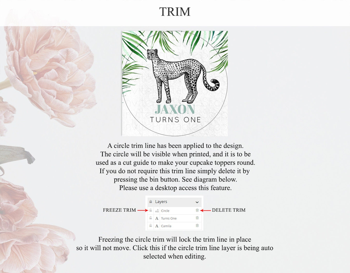 Cheetah Cupcake Toppers Cheetah Cupcake Cheetah Safari Cupcake Adventure Cheetah Cupcake Topper Palm Leaf Zoo First Birthday Decor D10849