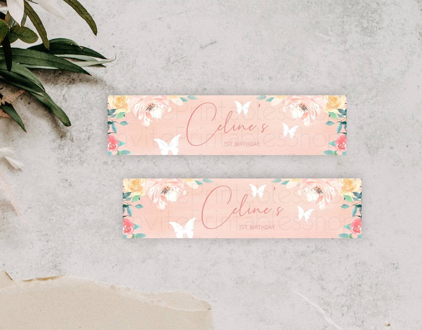 Wildflower Water Label Template Secret Garden Water Label Pastel Floral Garden Party Decor Boho Flowers Birthday Baby Shower Wedding D10245