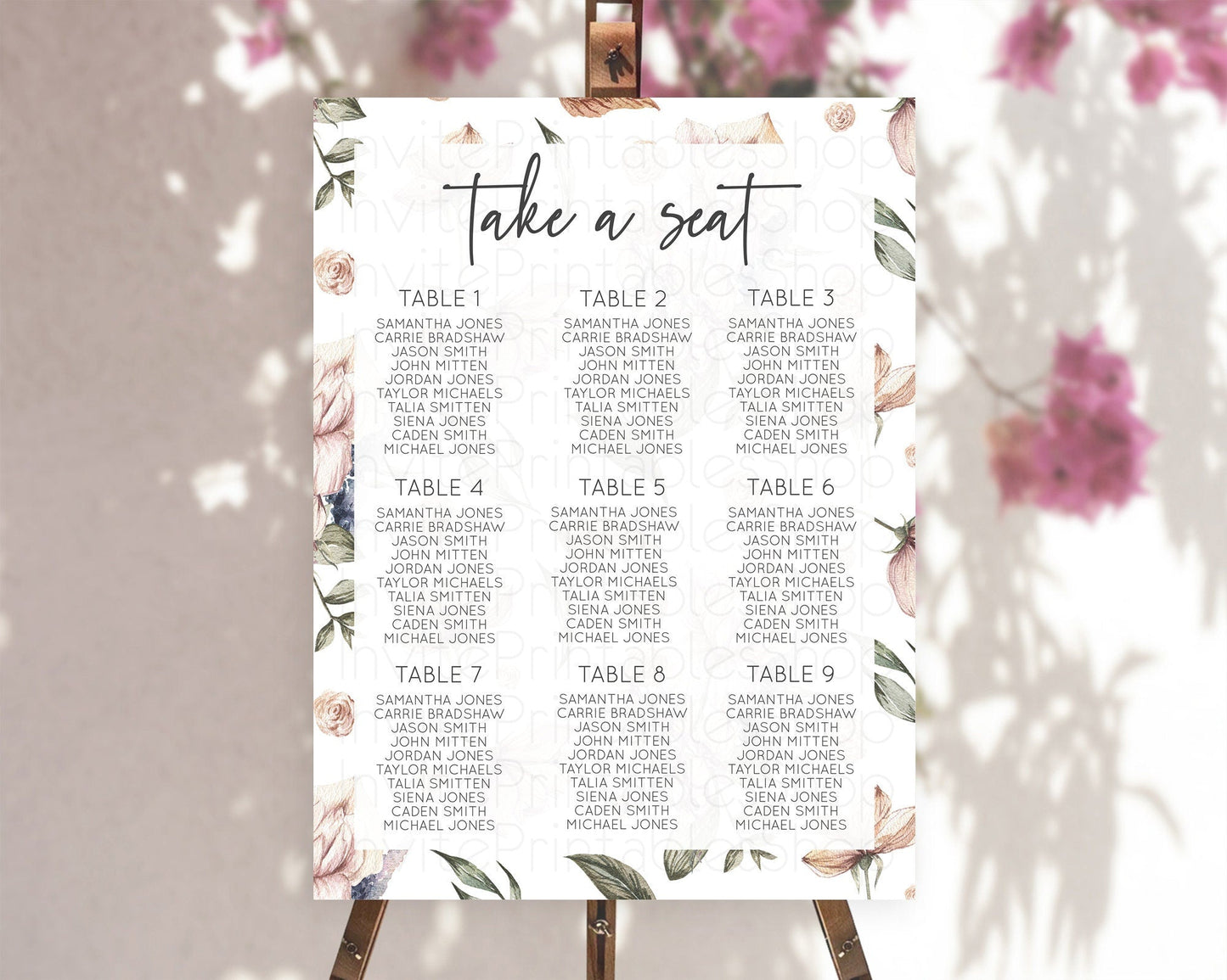 Secret Garden Seating Chart Wildflower Seating Chart Pastel Flowers Seating Chart Enchanted Garden Boho Floral Take A Seat Decor D10504