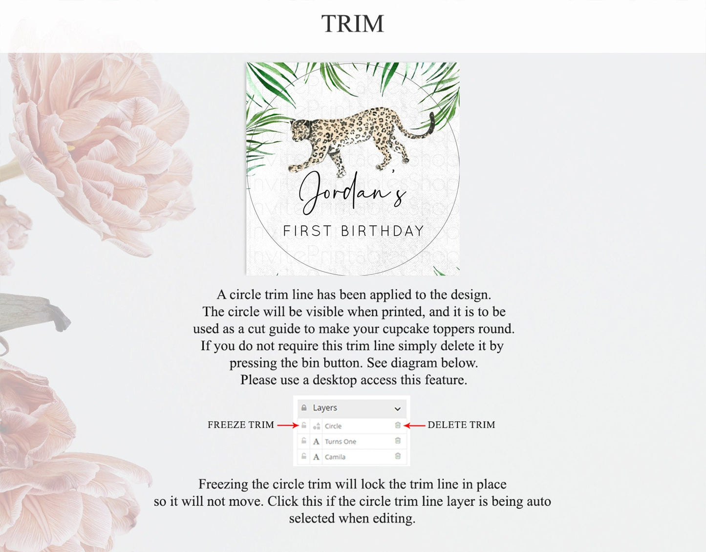 Cheetah Cupcake Toppers Cheetah Cupcake Cheetah Safari Cupcake Adventure Cheetah Cupcake Topper Palm Leaf Zoo First Birthday Decor D10382