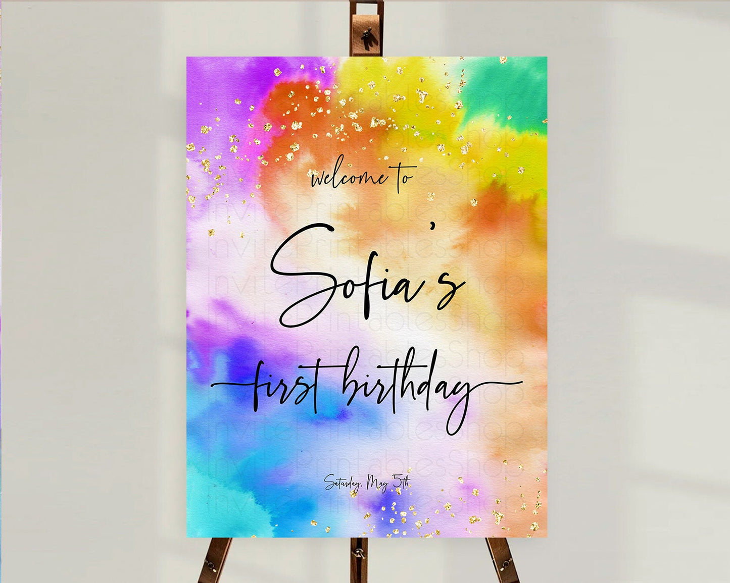 Tie Dye Welcome Board Rainbow Tie Dye Welcome Sign Pastel Welcome Poster Colorful Pastel Welcome Rainbow First Birthday Welcome Sign D10530