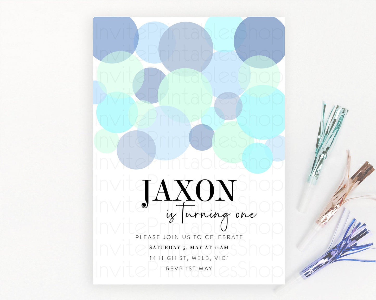 Pastel Birthday Invitation Blue Confetti Birthday Invitation Confetti Birthday Invitation Bubbles Invitation 2nd 1st First Birthday 100208