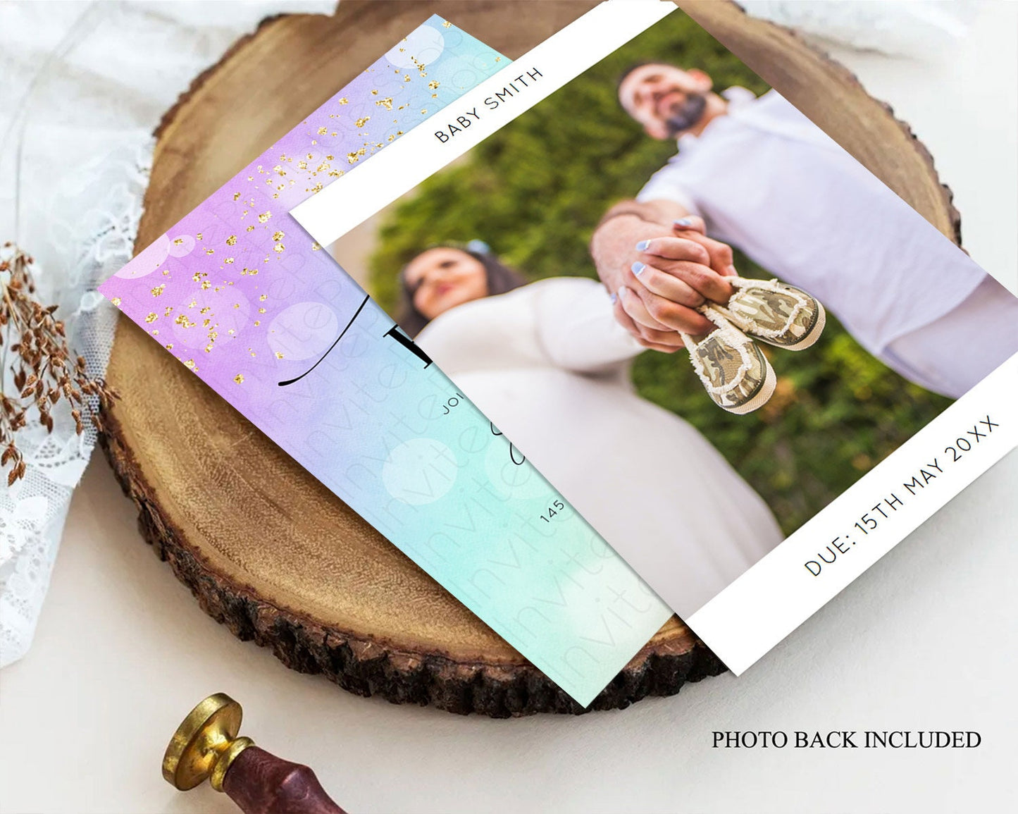 Pastel Baby Shower Invitation Rainbow Baby Shower Invitation Colorful Pastel Watercolor Invitation Gold Glitter Sprinkles Ombre D10618