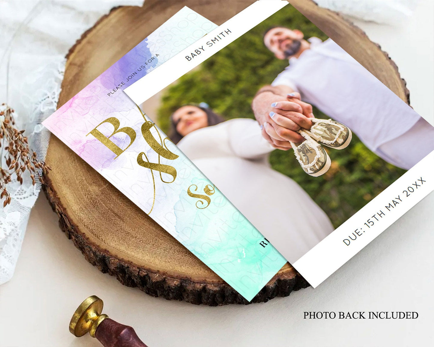 Pastel Baby Shower Invitation Rainbow Baby Shower Invitation Colorful Pastel Watercolor Invitation Gold Glitter Sprinkles Ombre D11024