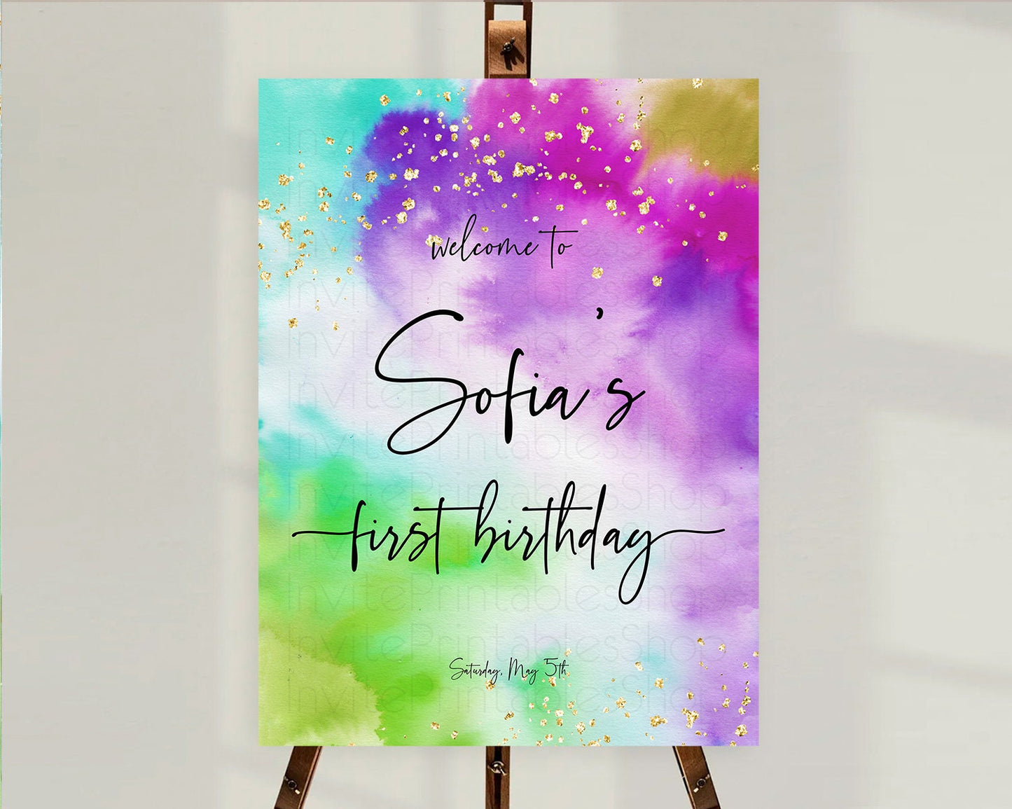 Tie Dye Welcome Board Rainbow Tie Dye Welcome Sign Pastel Welcome Poster Colorful Pastel Welcome Rainbow First Birthday Welcome Sign D10536