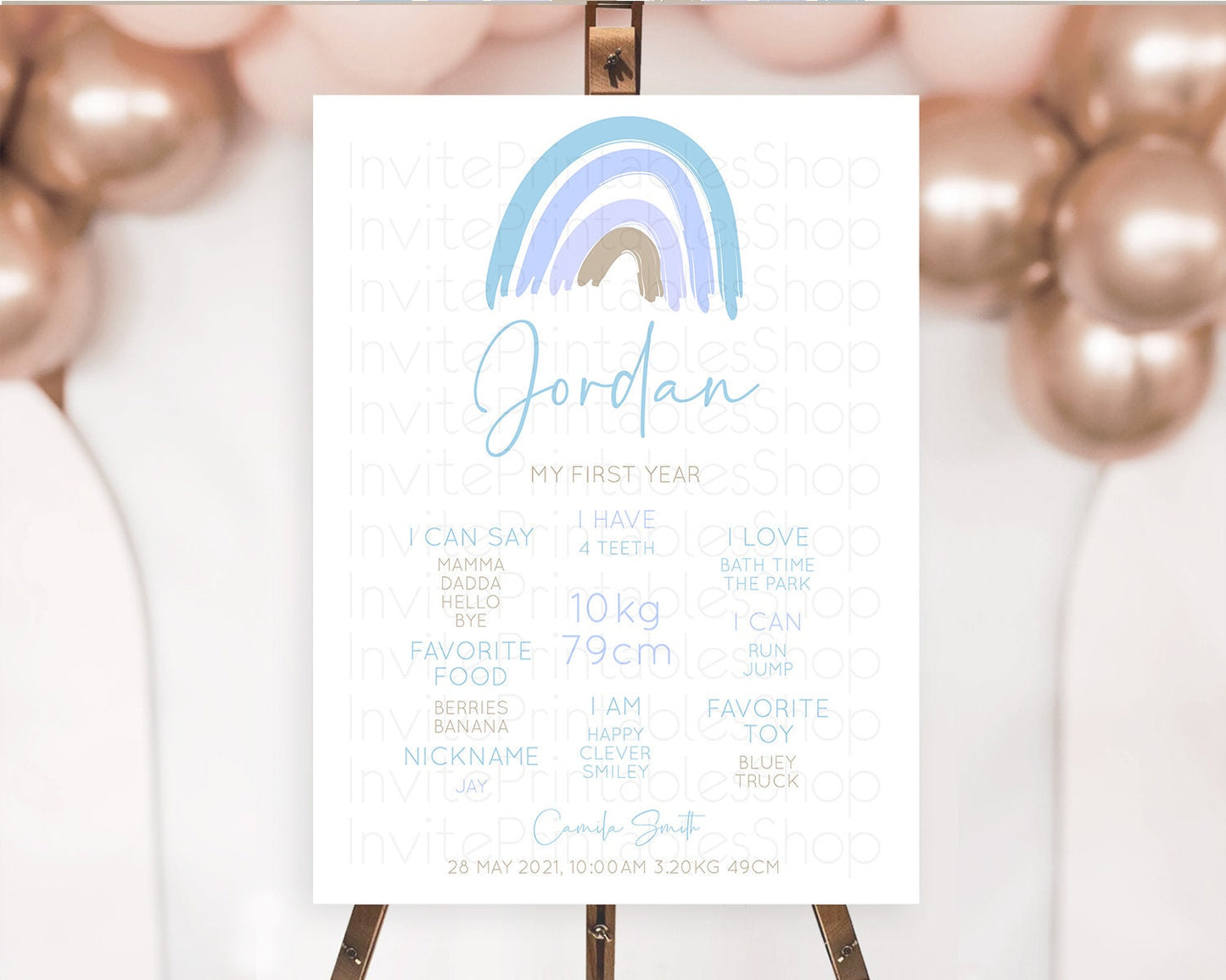 Pastel Rainbow First Birthday Milestone Poster Boho Rainbow Milestone Board Rainbow Milestone Pastel Milestone Rainbow 1st Birthday D10352