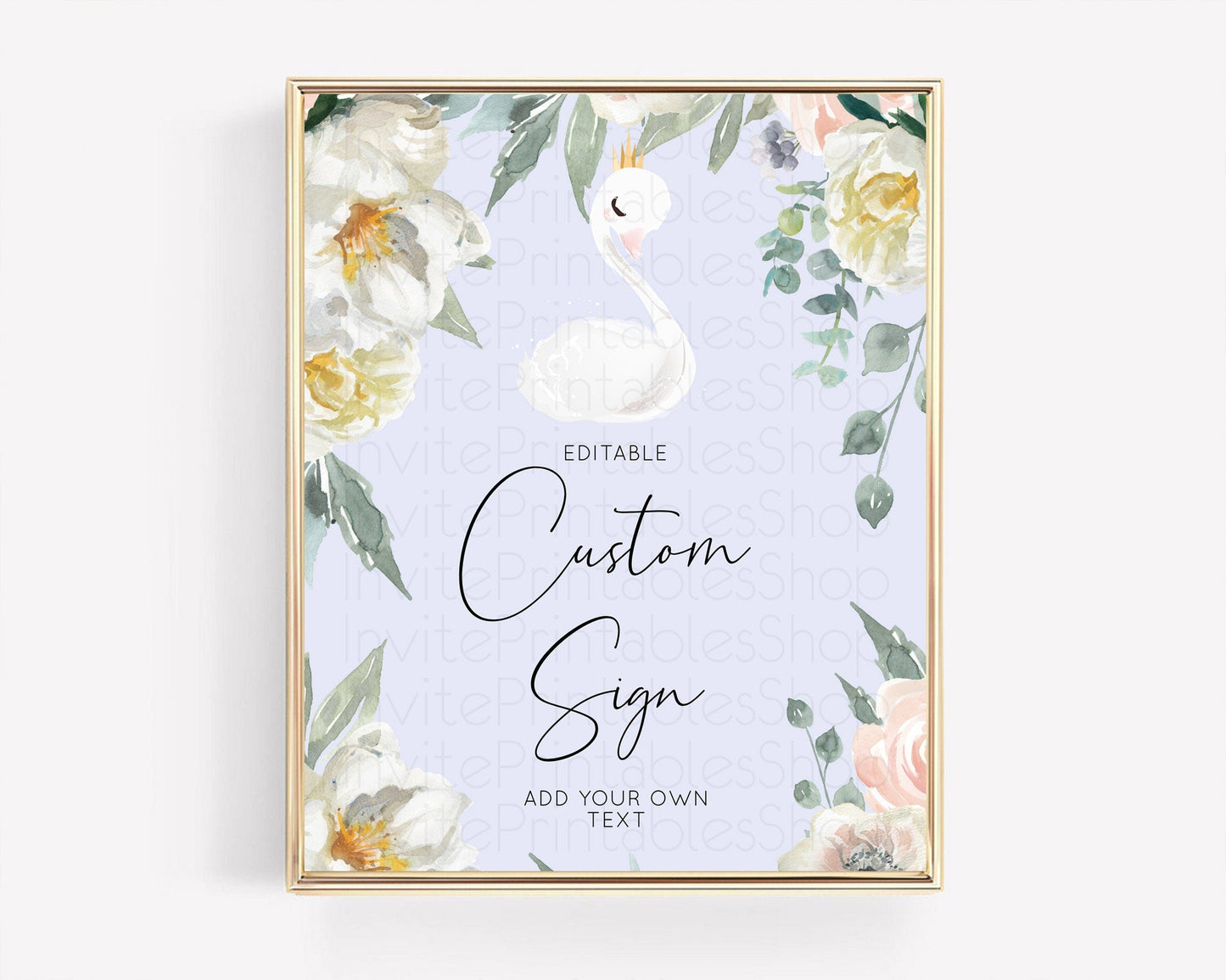 Swan Table Sign Decor Swan Princess Ballet Party Enchanted Swan Lake Secret Garden Pastel Floral 1st Birthday Baptism Baby Shower D10756