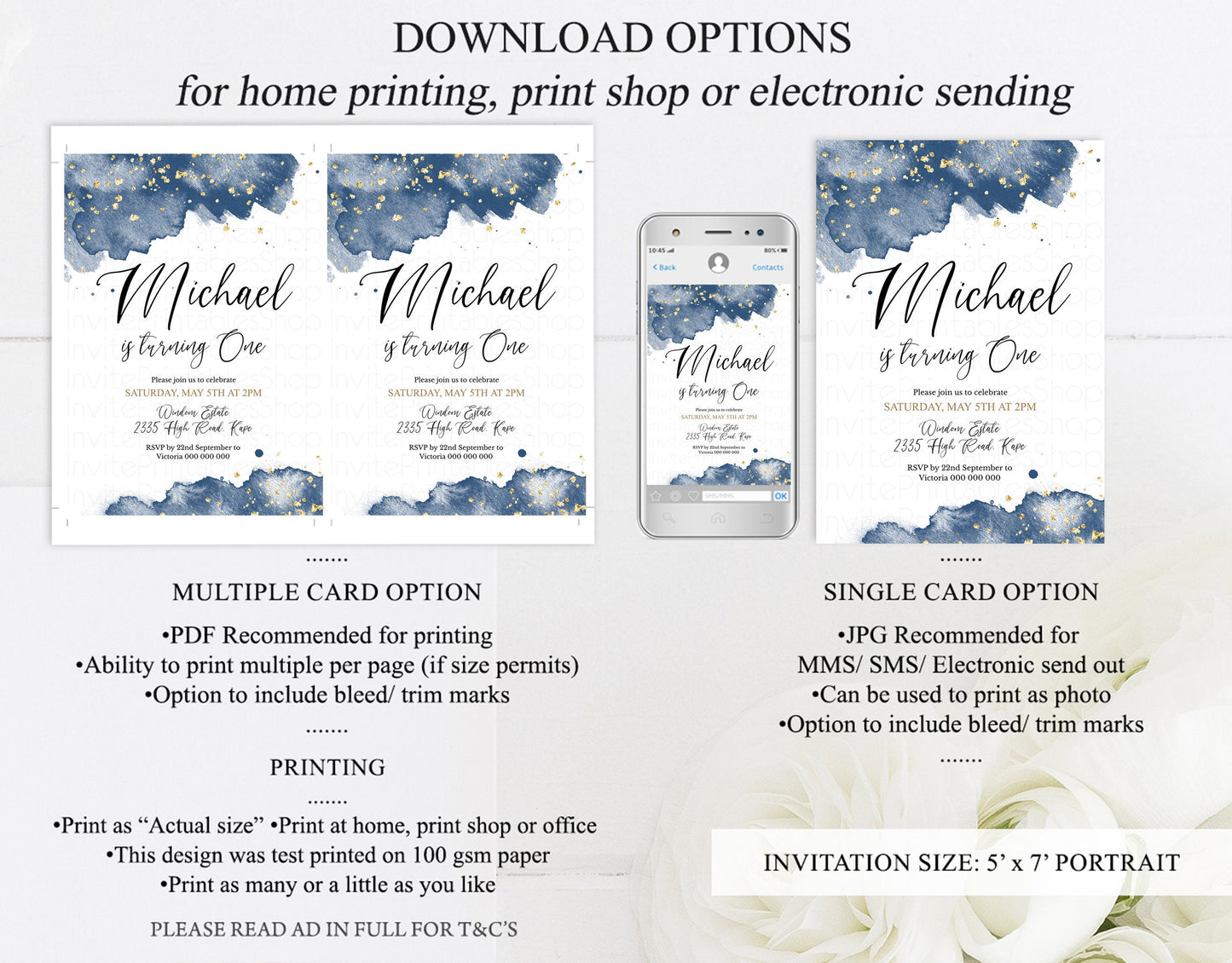 Birthday Invitation 1st 2nd 3rd Birthday