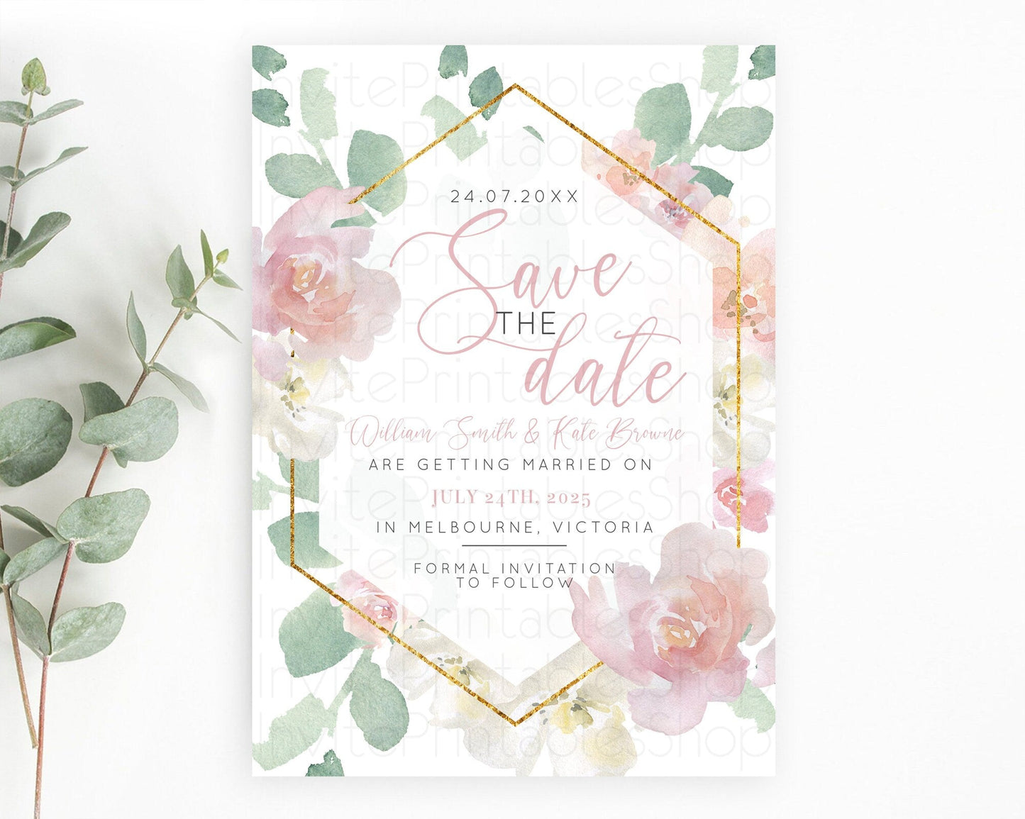 Wildflower Save The Date Template Secret Garden Save The Date Pastel Floral Garden Party Boho Flowers Birthday Baby Shower Wedding D10965