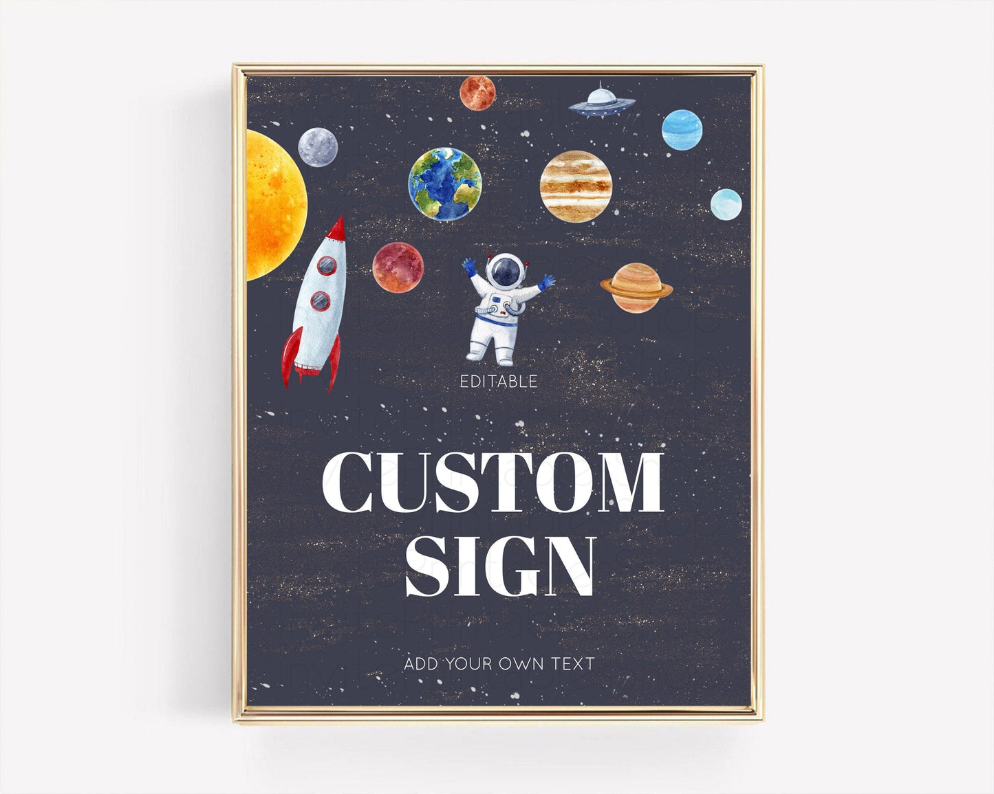 Space Table Sign Decor Galaxy Space Adventure Party First Trip Around the Sun Planets Solar System 1st Birthday Baptism Baby Shower D10144