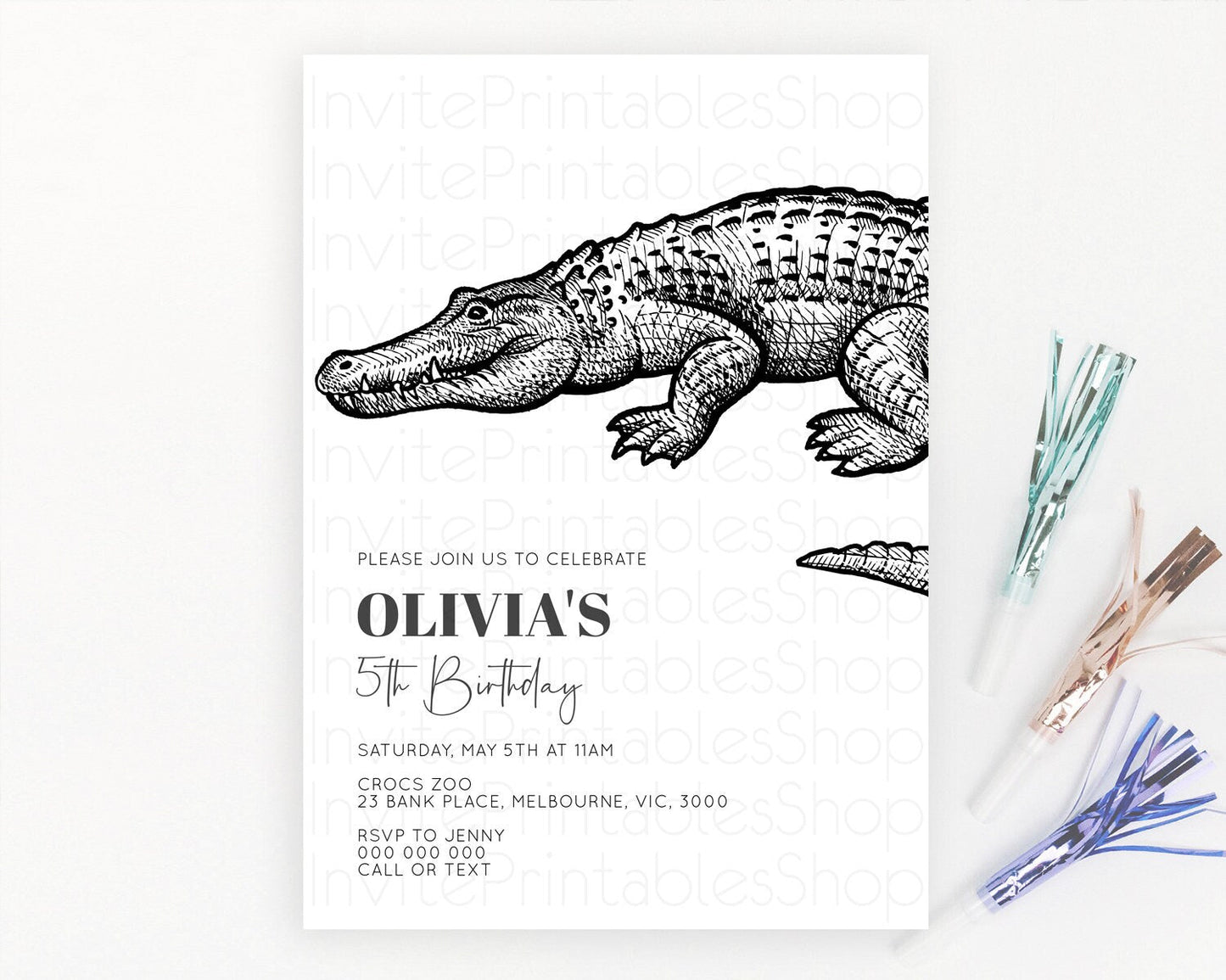 Crocodile Birthday Invitation Alligator Birthday Invitation Later Alligator Birthday Gator Swamp Birthday Invite Safari Crocodile D10286