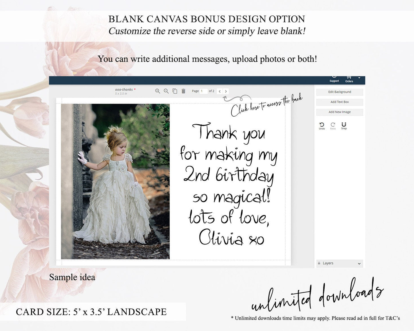 Wolf Thank You Wolf Thank You Card Pastel Floral Wolf Birthday Thank You Card Forest Wolf Party Decor Wolf Birthday Thank You Cards D10362