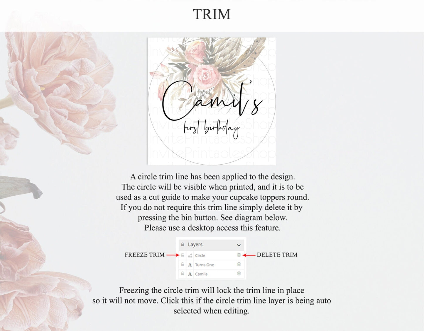 Secret Garden Cupcake Toppers Wildflower Cupcake Toppers Pastel Flowers Cupcake Toppers Enchanted Garden Boho Floral First Birthday D10686