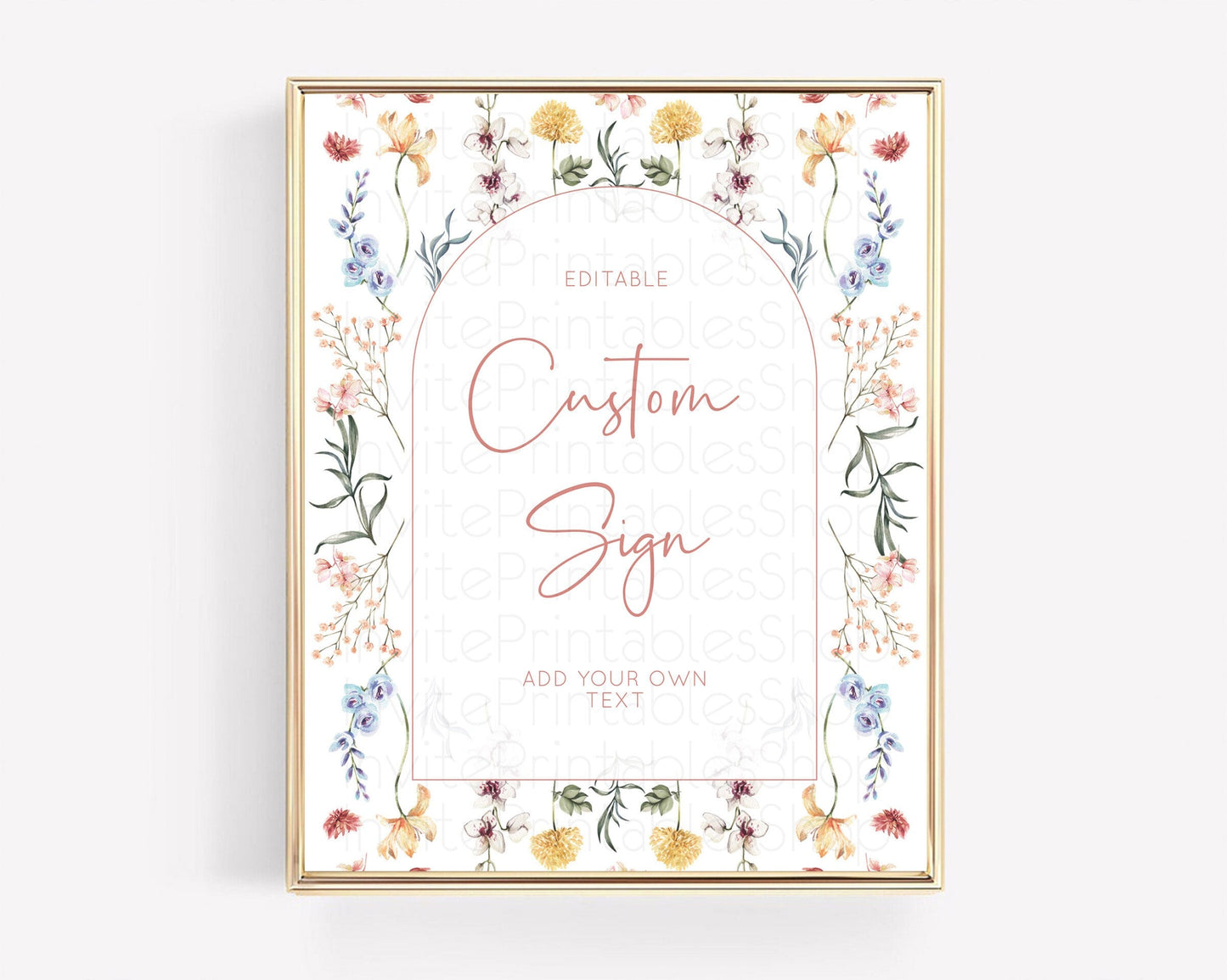 Wildflower Floral Table Sign Decor Secret Garden Sign Template Pastel Floral Garden Party Boho Flowers Birthday Baby Shower Wedding D10682