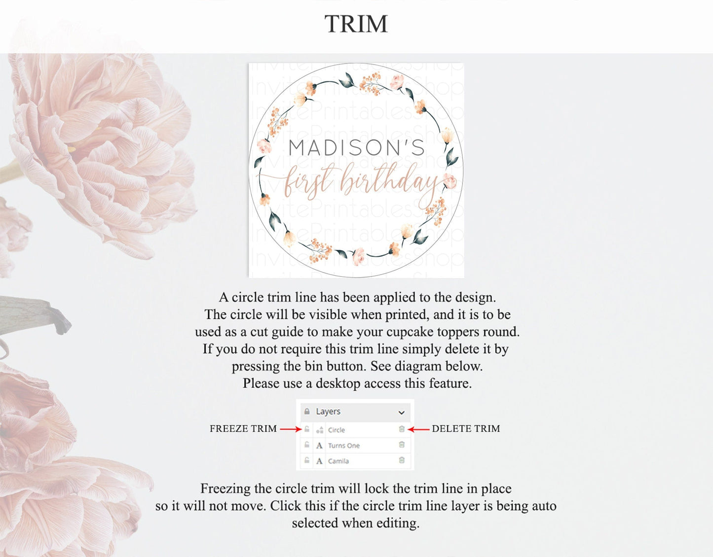 Secret Garden Cupcake Toppers Wildflower Cupcake Toppers Pastel Flowers Cupcake Toppers Enchanted Garden Boho Floral First Birthday D10240