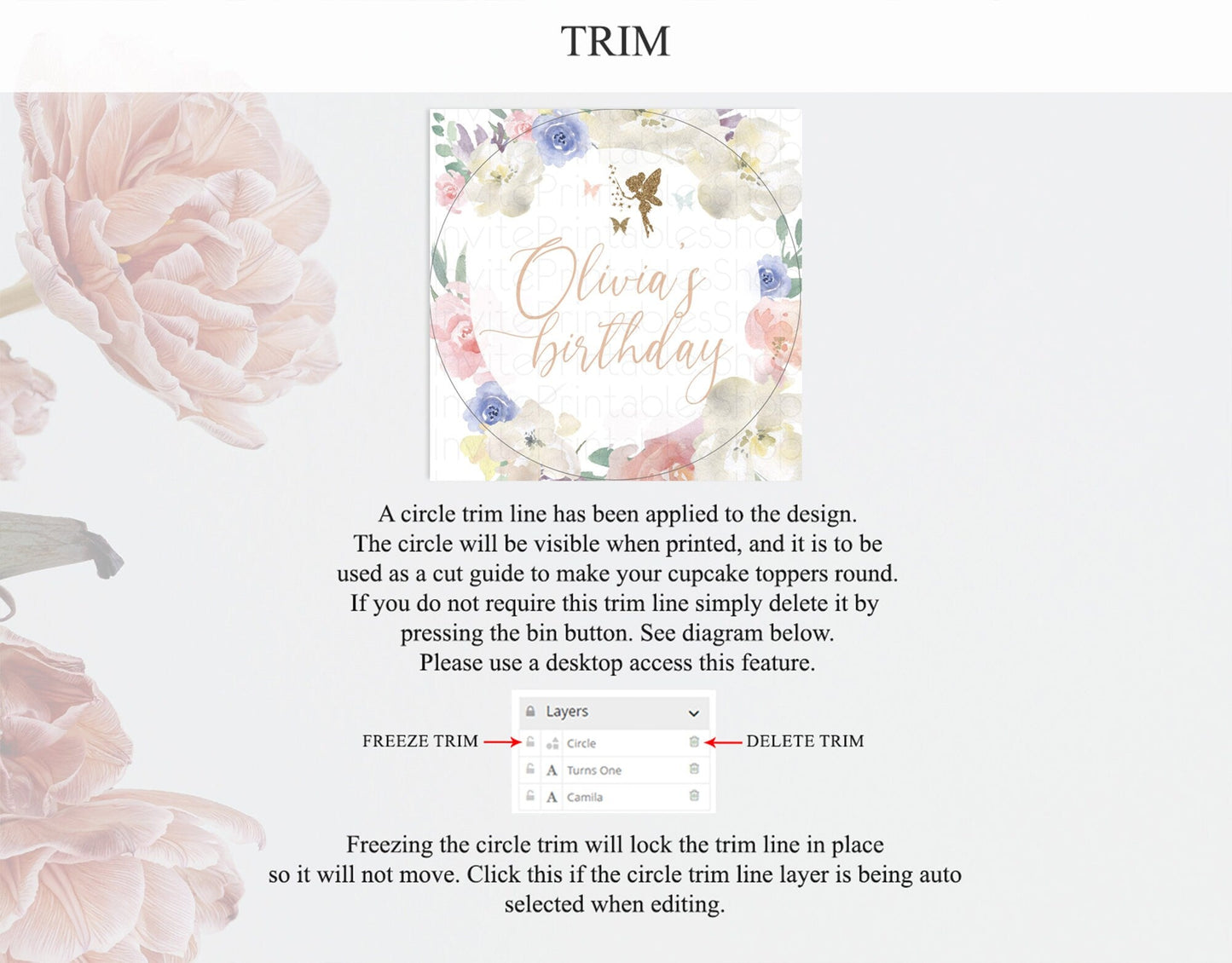 Fairy Cupcake Toppers Pastel Fairy Cupcake Toppers Fairy Floral Garden Cupcake Topper Enchanted Garden Floral Butterfly Party Decor D10294