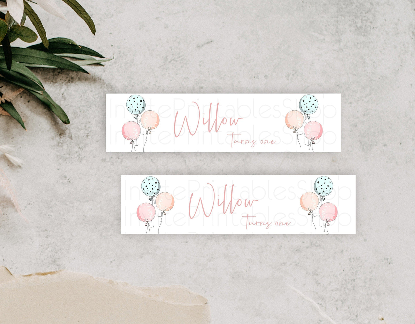 Pastel Balloons Water Label Template Rainbow Confetti Balloon Party Decor Colorful Balloon Water Label Birthday Baby Shower Baptism D10868