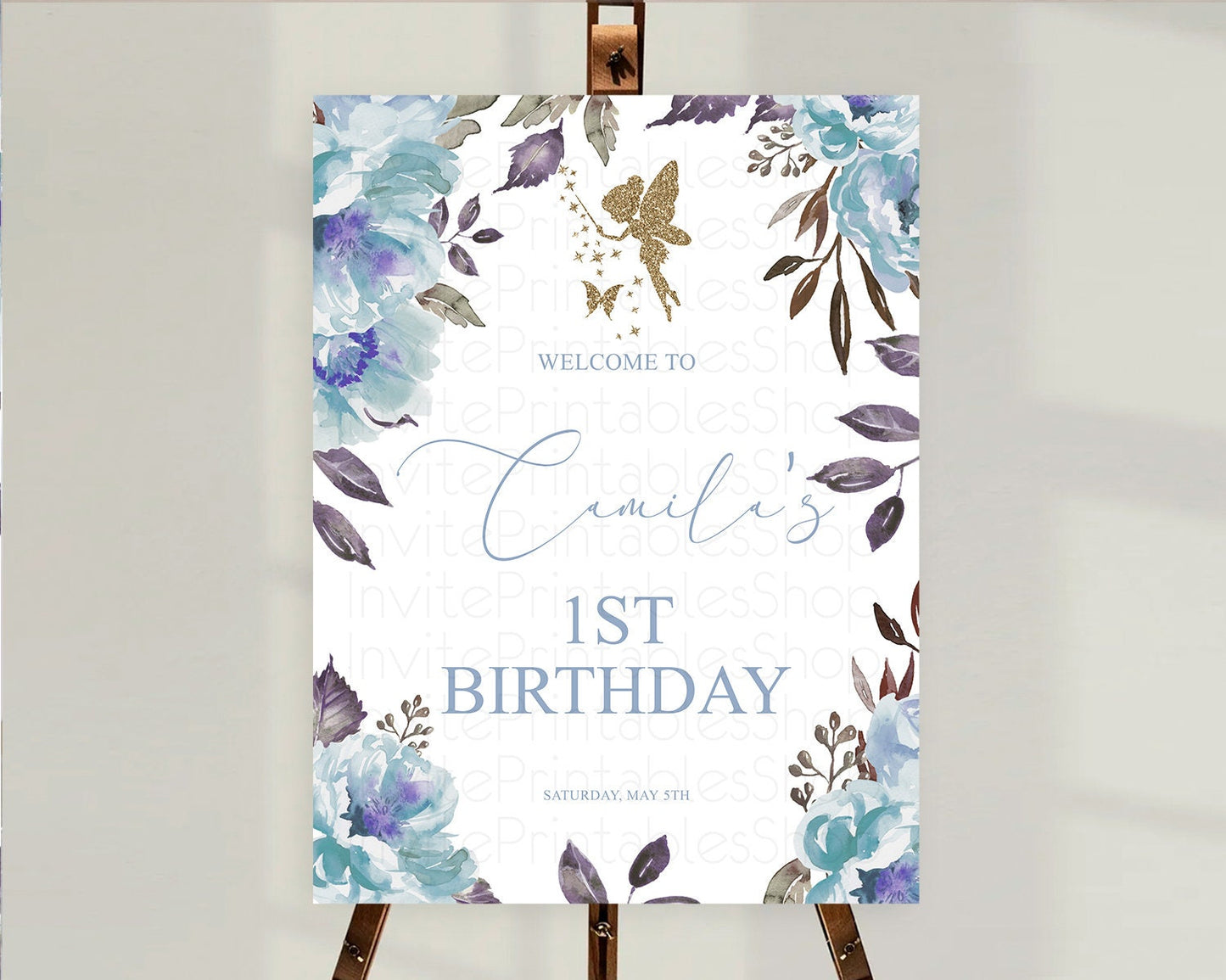 Fairy Welcome Sign Fairy Welcome Board Enchanted Garden Pastel Floral Butterfly Decor Secret Garden First Birthday Welcome Sign D10728