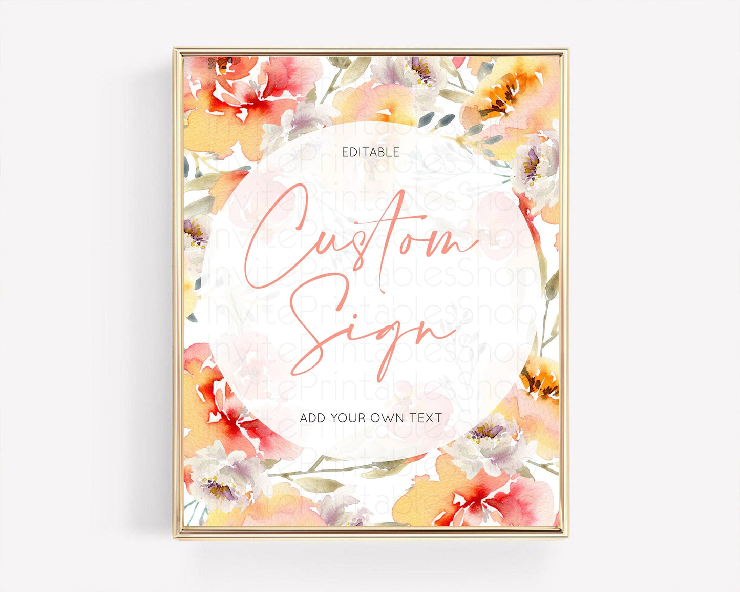 Wildflower Floral Table Sign Decor Secret Garden Sign Template Pastel Floral Garden Party Boho Flowers Birthday Baby Shower Wedding D10280