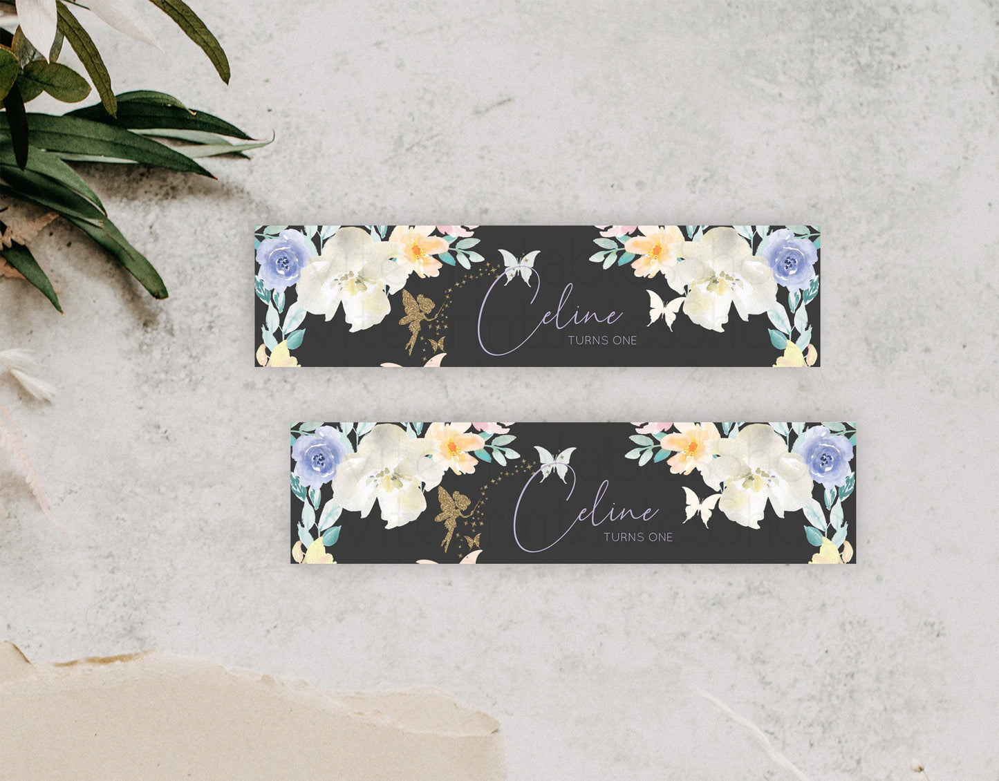 Fairy Water Label Enchanted Garden Pastel Floral Butterfly Party Decor Secret Garden Birthday Baptism Baby Shower Bridal Shower D10881